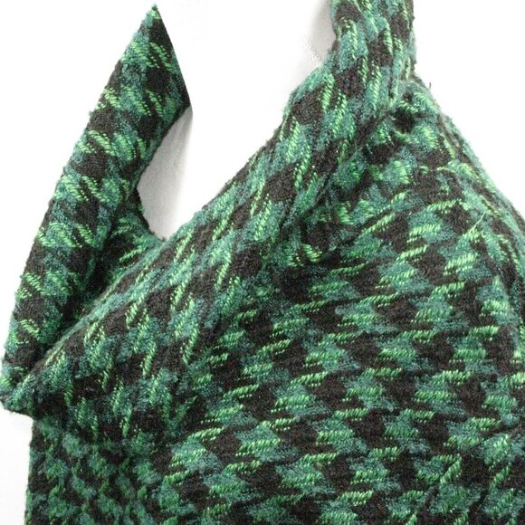 Lulu B Green/Black Tweed Cowl Neck Sweater Size Large - Picture 2 of 6